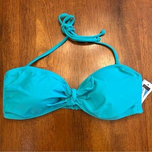 Turquoise Convertible Bandeau Bikini Top | NWT |Removable Straps | Womens Medium